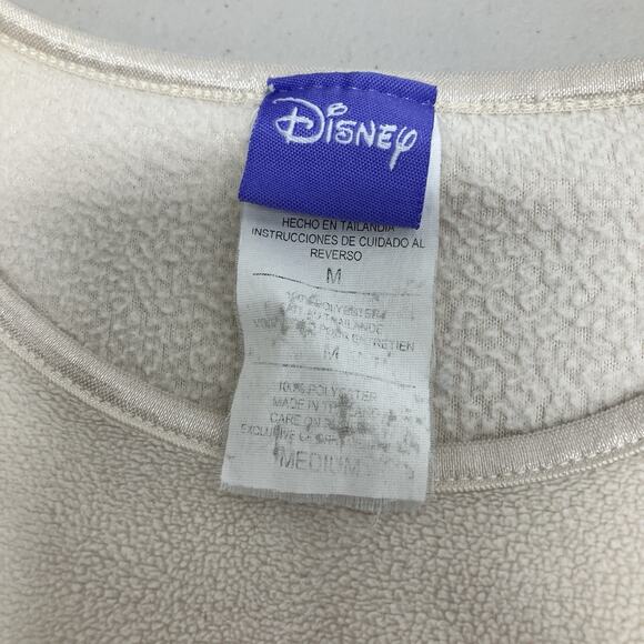 VTG Y2K Disney Winnie Pooh Embroidered Fleece Varsity Sweatshirt Cream Size M - Picture 7 of 11